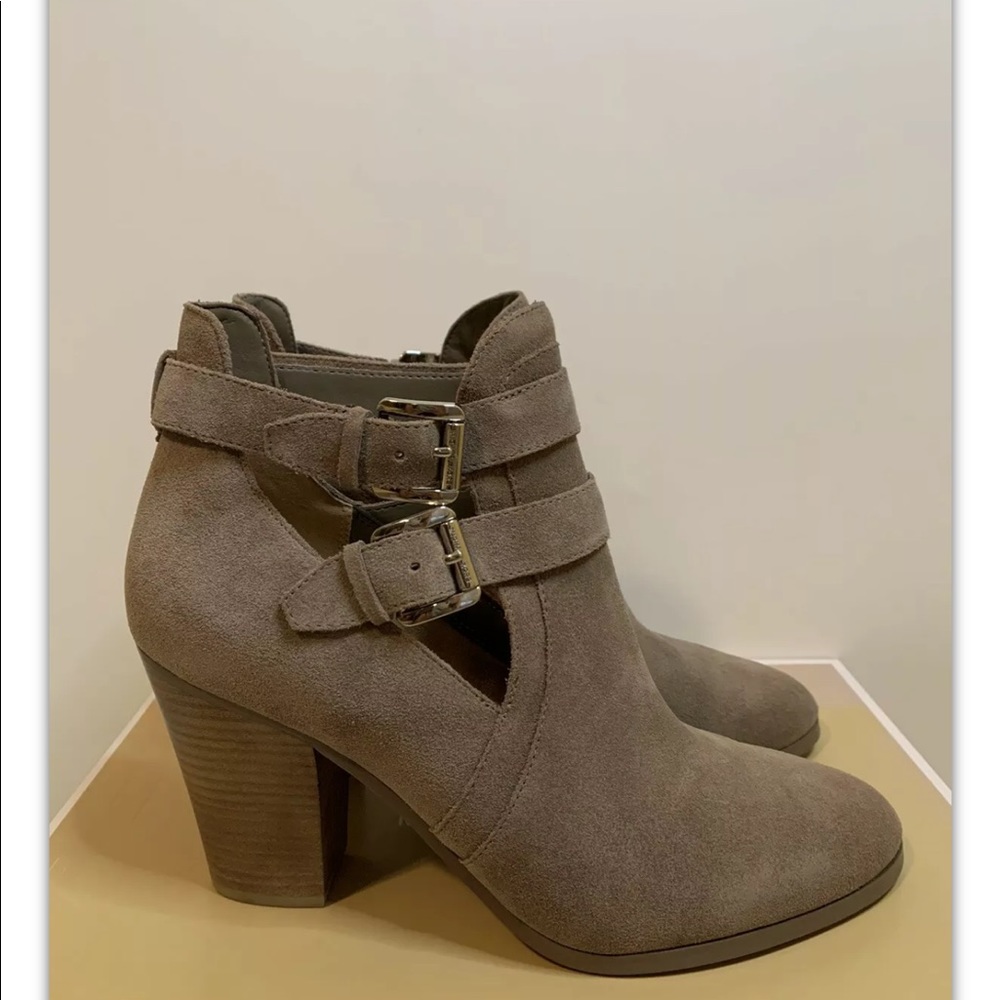Brand New Michael Kors Walden Light Mushroom Suede/Leather Boots